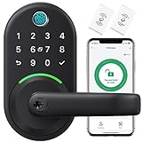 Smart Door Handle Lock with Keypad：Yamiry Fingerprint Lock - Keyless Entry Door Lock for Front Door - Digital Door Lock - WiFi Door Lock with APP - Genarate Passcode Remotely - DIY Installation
