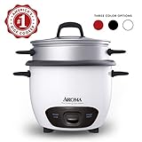 Aroma Housewares 6-Cup (Cooked)  (3-Cup UNCOOKED) Pot Style Rice Cooker and Food Steamer (ARC-743-1NG),White
