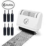 Identity Theft Protection Roller Stamps Wide Kit, Including 6-Pack Refills - Confidential Roller Stamp, Anti Theft, Privacy & Security Stamp, Designed for ID Blackout Security - Classy White