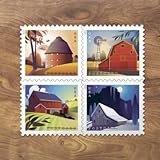 Barn Postcard Forever Postage Stamps Sheet of 20 US Postal First Class American History Wedding Celebration Anniversary (20 Stamps). New Scott 5546-49