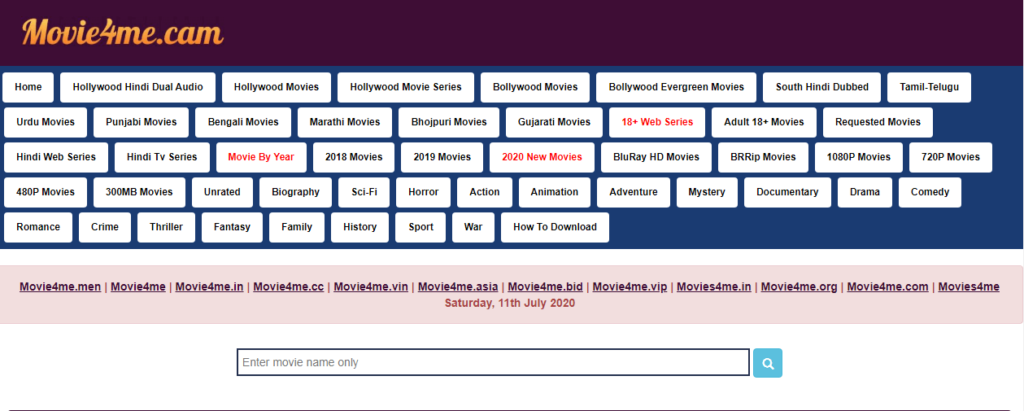 Movie4me 2021 Latest Link Bollywood Hollywood South Movies