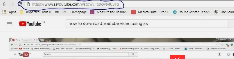 Steps to download YouTube video with “ss” method