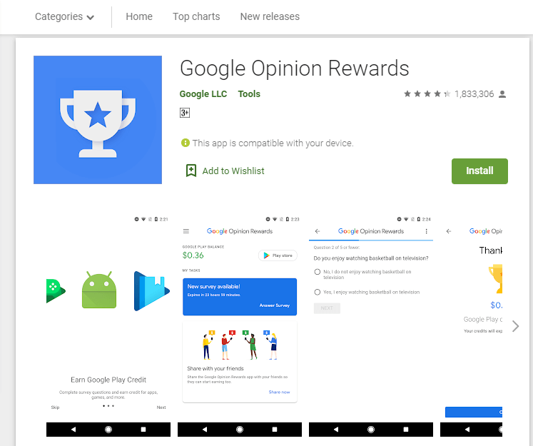 2. Google Opinion Rewards