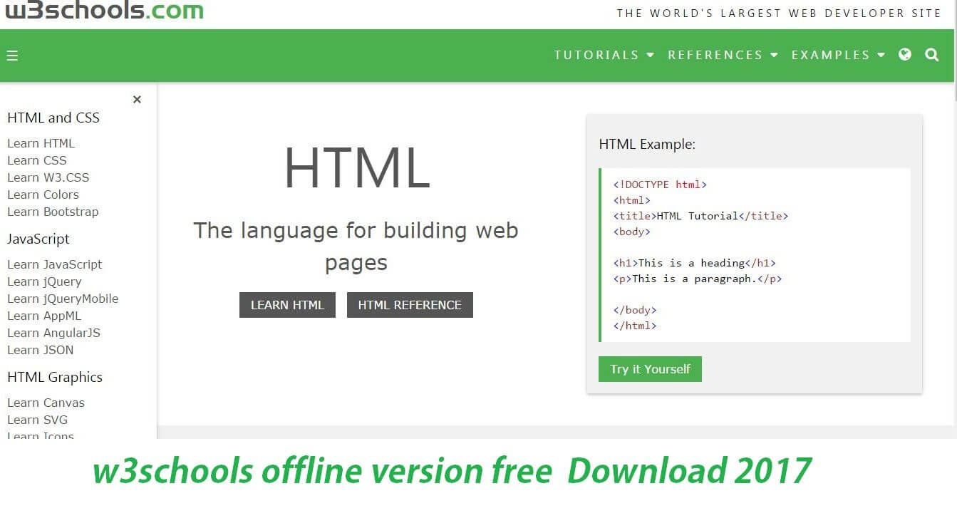  ZIP W3schools  offline tutorial  version website download 2020