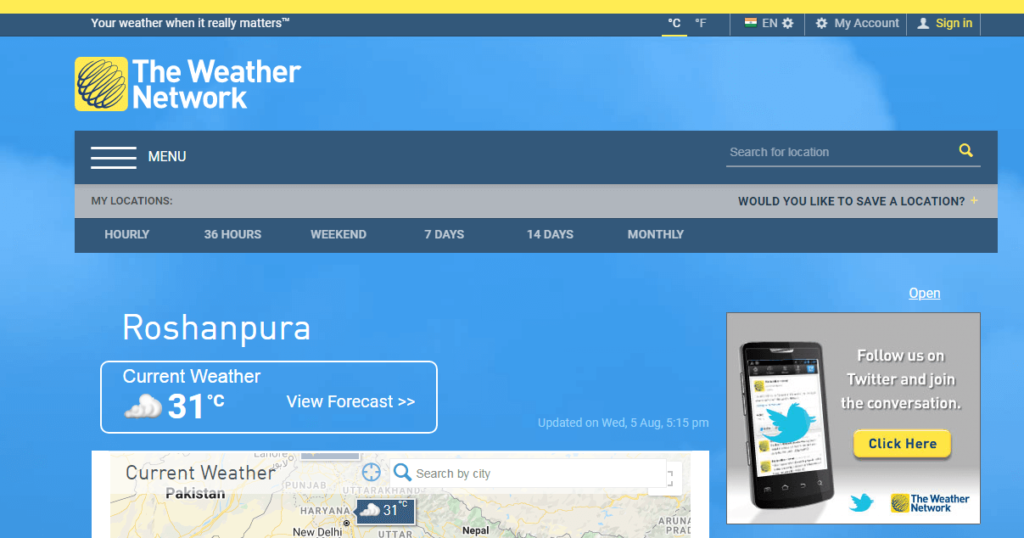 3. The weather network application