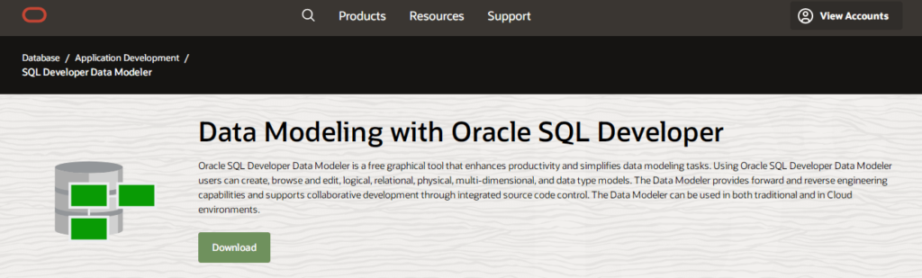 4. Oracle data modelling software
