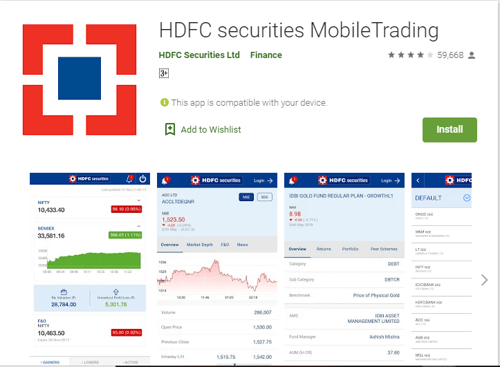 8. HDFC Mobile Trading app