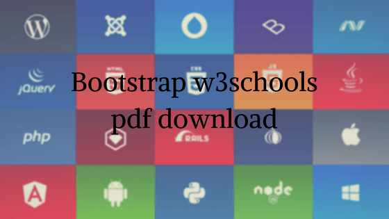  Bootstrap w3schools pdf download