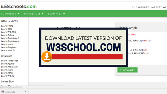 Best Way to Download W3schools offline {1.6Mb Compress Zip}