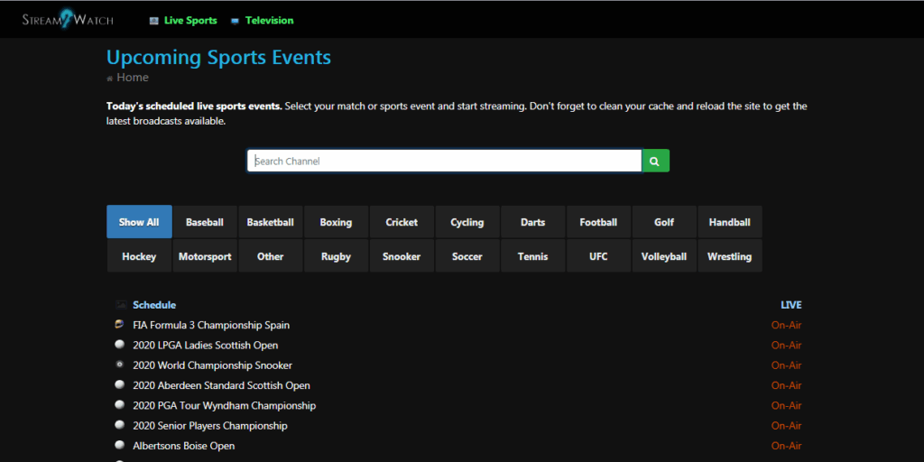 Stream2watch Live Sports and Streams Online TV & Alternatives (2020) 2