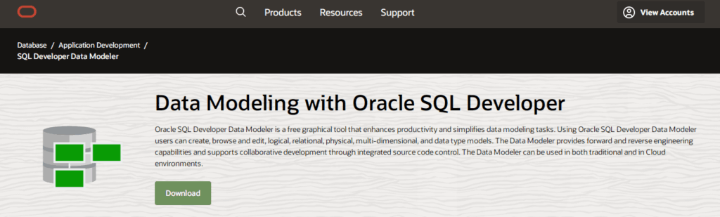 4. Oracle data modelling software